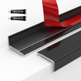 FCSOTSPS Tile Edge Trim,20 PCS * 12 Inch Peel and Stick Aluminum Tile Trim, Self Adhesive Kitchen Backsplash Tile Edging Trim,Decorative Tile Liner for Corner Edge Decor, Matte Black