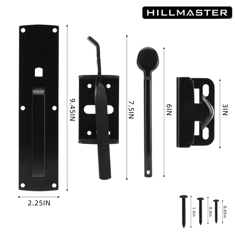 Hillmaster Self-Closing Thumb Gate Latch - Heavy Duty for Wooden,