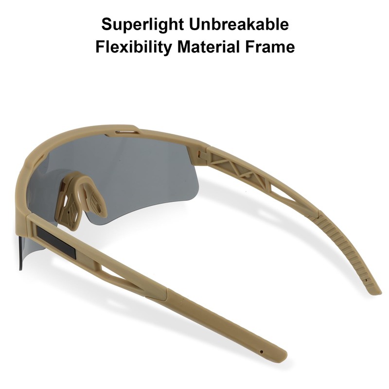 FOCUHUNTER Tactical Airsoft Glasses Anti Fog, with 3 Interchangeable Lens,