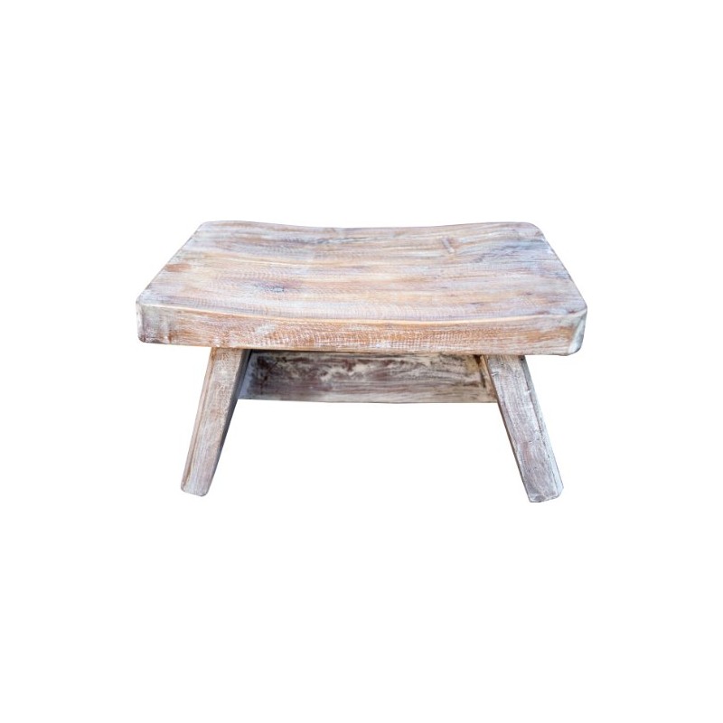 GURU SHOP Stool Footstool Antique White Model 9 17 x