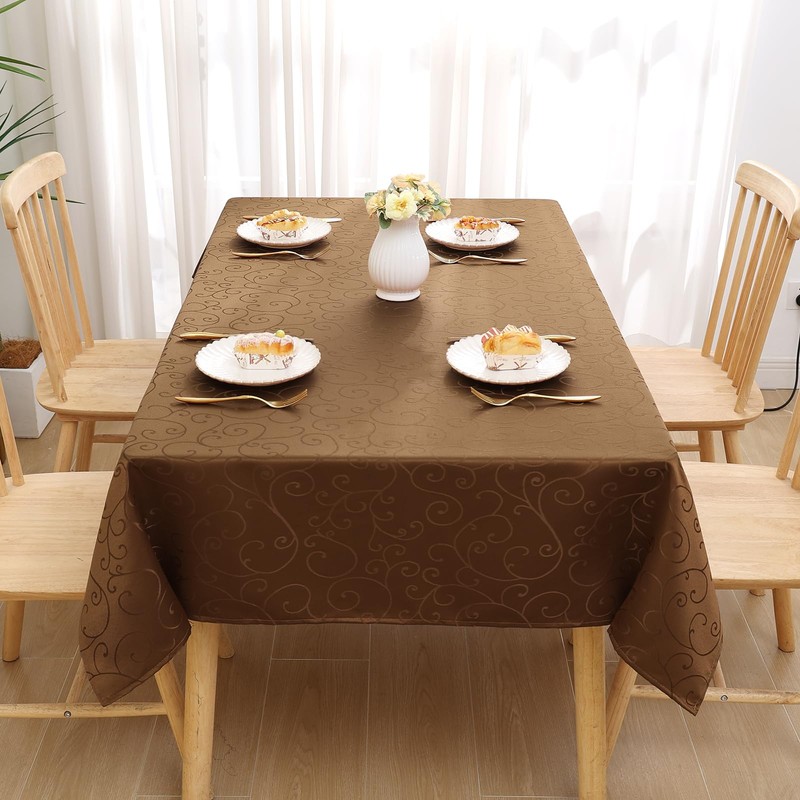 Homaxy Table Cloth Rectangular 140x300 cm, Washable Polyester Jacquard Tablecloth,