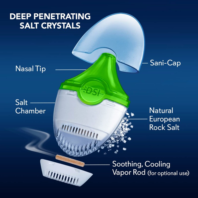 SinuCleanse Inhalo Nasal Dry Salt Inhaler, 100% All-Natural Deep Penetrating