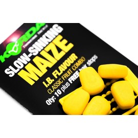 Korda Slow Sinking Maize - Fruity Squid, Artificial Buoyant Carp Bait, Pack of 10, Perfect for Hair Rigs, High-Attraction Fake Corn
