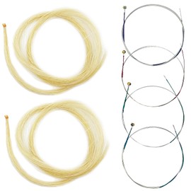 DaKuan 4/4 Full Set Violin Strings + 2 Bow Hair Sets | Nickel Ball End | Professional Quality for All Violin Sizes (1/2, 1/4, 3/4, 4/4)