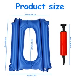 YHNDECO Aufblasbares Sitzkissen mit Pumpe, Dekubitus Sitzkissen, Ergonomisches Sitzkissen für Rollstühle, Toilettenstuhl, Atmungsaktiv und Bequem