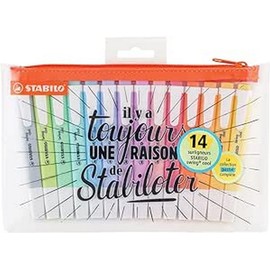STABILO swing cool Pastel Highlighter, Pack of 14, with 14 Different Colours