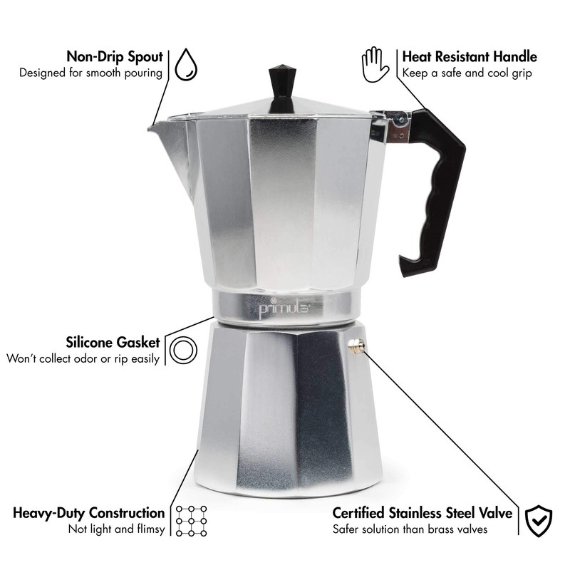 Primula Classic Stovetop Espresso and Coffee Maker, Moka Pot for