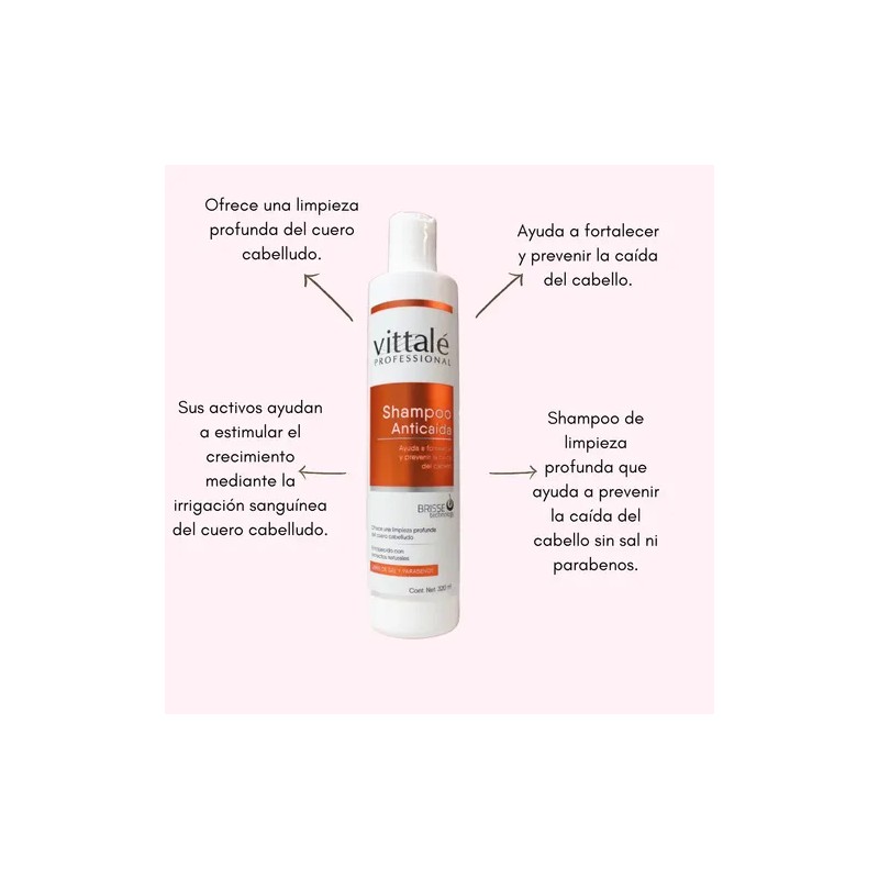 Shampoo Vittale Anticaída 320mL Libre de Parabenos y Crueldad