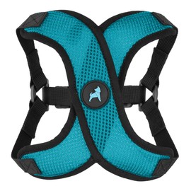 Gooby Comfort X Step in Lite Dog Harness - Choke Free, Escape Free with Light Breathable Mesh - Dog Harness for Small and Medium Breeds - Quick Release Buckle, Metal D-Rings - Turquoise, Medium