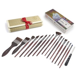 Professional Acrylic Paint Brushes - 17 Artist Paint Brushes for Acrylic Painting, Watercolour, Gouache. Beginner-Friendly Acrylic Paint Brush Set with Great Flow Control and Snap - Verbena by ZenART