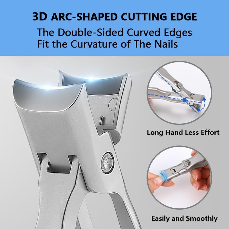 German Grip Nail Clippers with Catcher File & Safety Lock,