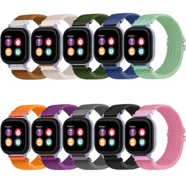 QHBAMD 10 Pack Compatible for Gizmo Watch 3 2 1/Gabb Watch 3 2 1/SyncUP Nylon Watch Band - Slider Buckle Braided Breathable Stretchy Strap Wristbands