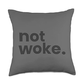 Anti Woke Not Woke AF Pre Workout Funny Anti Woke Throw Pillow, 18x18, Multicolor