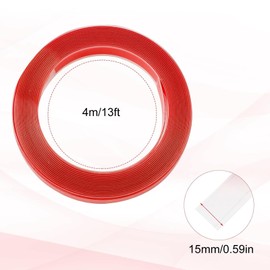 13ft Curtain Rod Tape,Clear Curtain Header Tape,Silent Curtain Ring Slide Curtain Header Glide Tape for Sliding Shower and Curtain Rings Accessories Smoothly and Quietly