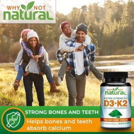 Why Not Natural Vitamina D3 10,000IU K2 60 Cápsulas Salud Ósea e Inmunológica