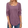 Womens Long Sleeve Tops Square Neck Jumpers Ladies Lightweight Sweatshirt