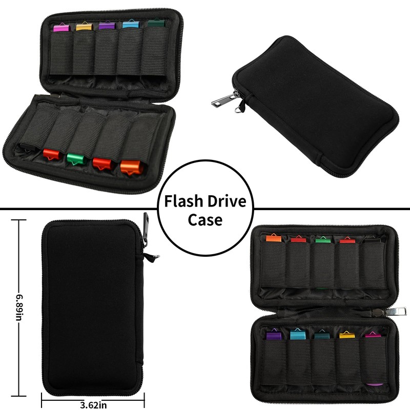 WesData Flash Drive Case, USB Drive Holder, Storage Bag for