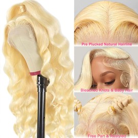 raztcrb 613 Lace Front Wig Human Hair 200 Density 13x6 Body Wave Blonde Wig Human Hair 613 HD Blonde Lace Front Wigs 613 Lace Frontal Wigs Pre Plucked for Women 22 Inch