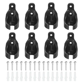 sourcing map 8Pcs Bungee Ball Receivers Brackets, Universal Blinds Bungee Cord Replacement Parts for Indoor/Outdoor Roller Sun Shade Tie Downs, Black