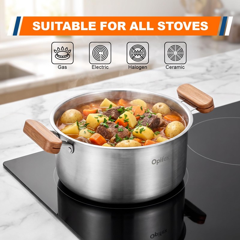 4L Deep Fryer Pot with Basket, Cool Touch Handles for