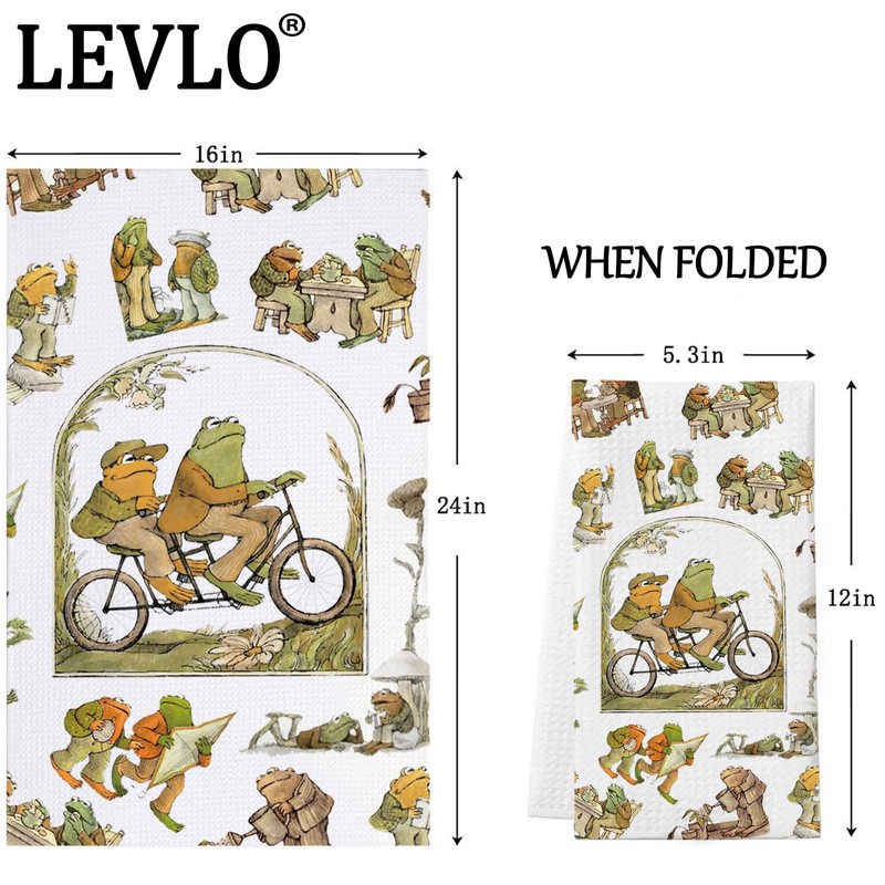 LEVLO Frog and Toad Arnold Lobel Kitchen Towel Frog and