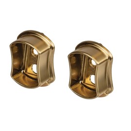 TAG Hardware 1 Pair Wardrobe Tube Closet Concave Shaped End Support Flanges (Matte Gold)