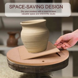 LEOLIO Pottery Wheel Bat System, Upgraded 12” Round Outer Bat Tool Set with 1pc Batmate & 6-Pack 7” Square Inner Bats, Bat Adapter with Portable Inserts for Potters and Clay Artists