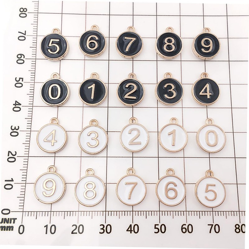 COHEALI Digital Signage Diy Pendants Set 20pcs Alloy Jewelry Making