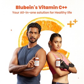 Generic Blu.Bein Vitamin C Chewable Tablets with Vitamin D, Zinc, Amla Extract & Antioxidants | Boosts Immunity & Skin Glow | Orange Flavour - 60 Veg Tablets