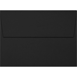 LUXPaper A6 Invitation Envelopes for 4 5/8 x 6 1/4 Cards in 80 lb. Midnight Black, Printable Envelopes for Invitations, with Peel and Press Seal, 50 Pack, Envelope Size 4 3/4 x 6 1/2 (Black)
