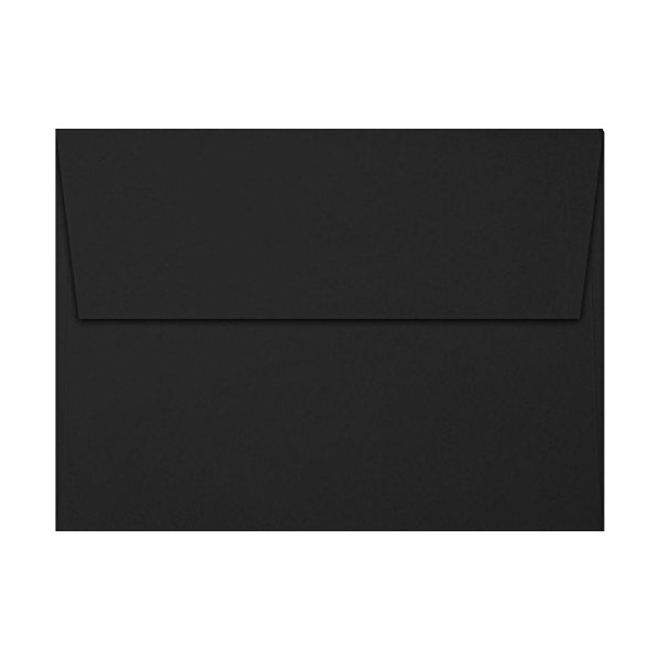 LUXPaper A6 Invitation Envelopes for 4 5/8 x 6 1/4 Cards in 80 lb. Midnight Black, Printable Envelopes for Invitations, with Peel and Press Seal, 50 Pack, Envelope Size 4 3/4 x 6 1/2 (Black)