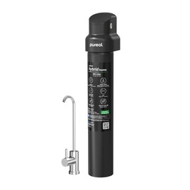 Pureal Hybrid Home PPU-1700D Under Sink Water Filter System with Faucet, 20K Gallons, NSF/ANSI 42&372, Mineral Sediment Carbon Block KDF Polyphosphate Filter for Scale & Lead & Chlorine