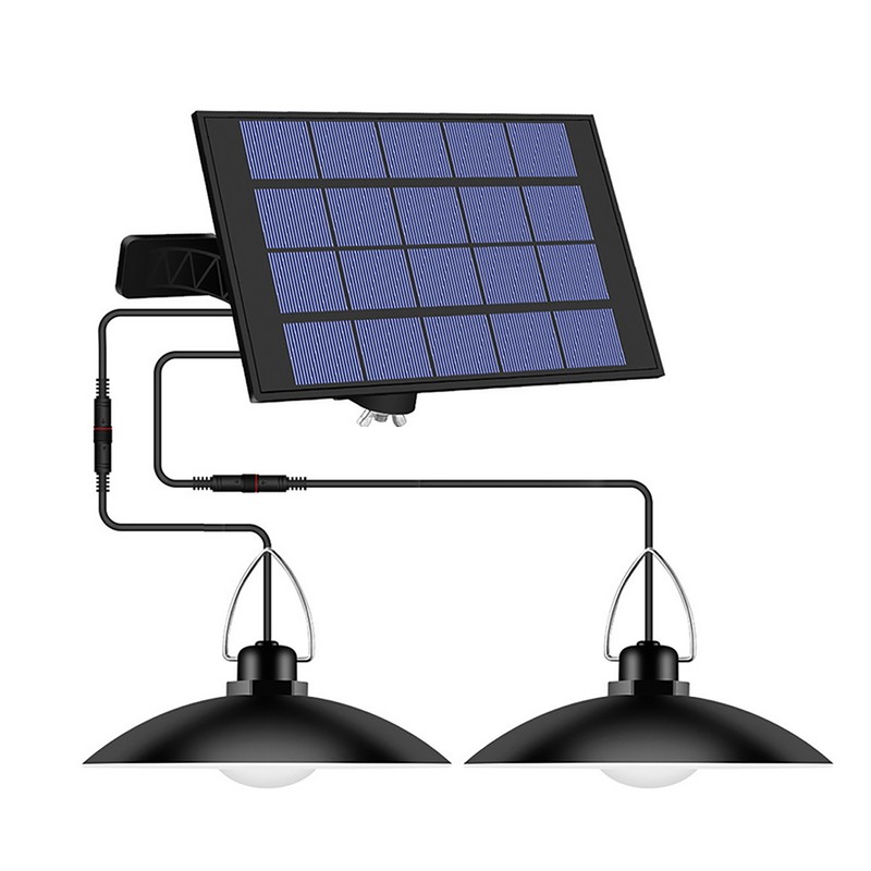 Solar Powered Pendants Light with Adjustable Panel Auto ON/OFF Lighting
