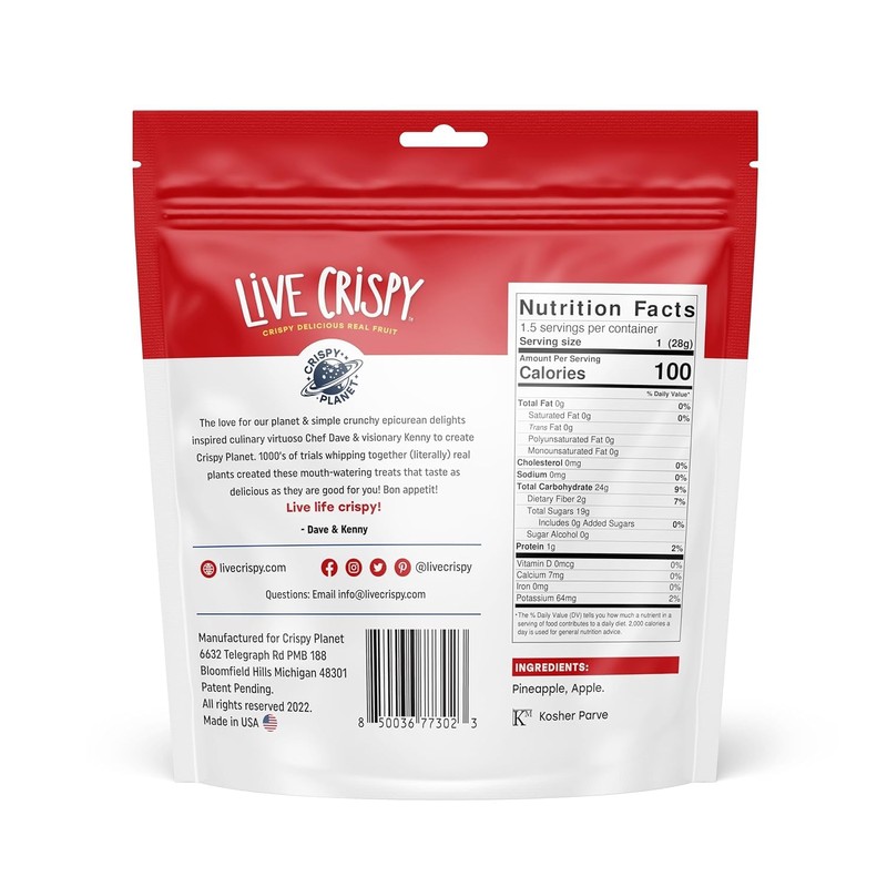 Live Crispy Crunchy Fruit Chips - No Sugar Added, Dried