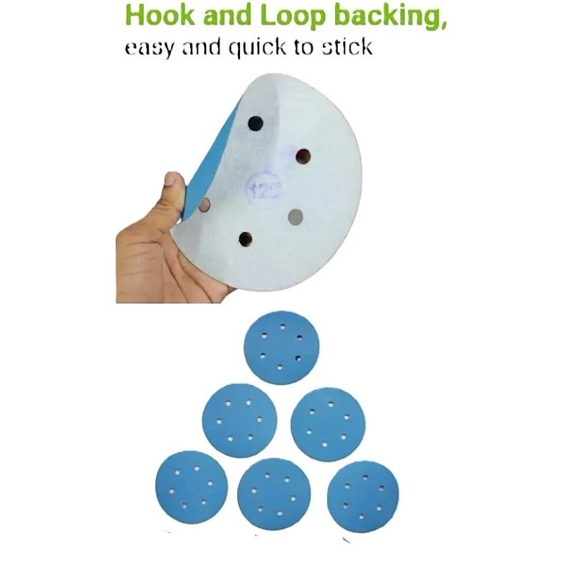 DEERFOS 6" SANDING DISC GRIT 100 SAND PAPER HOOK &