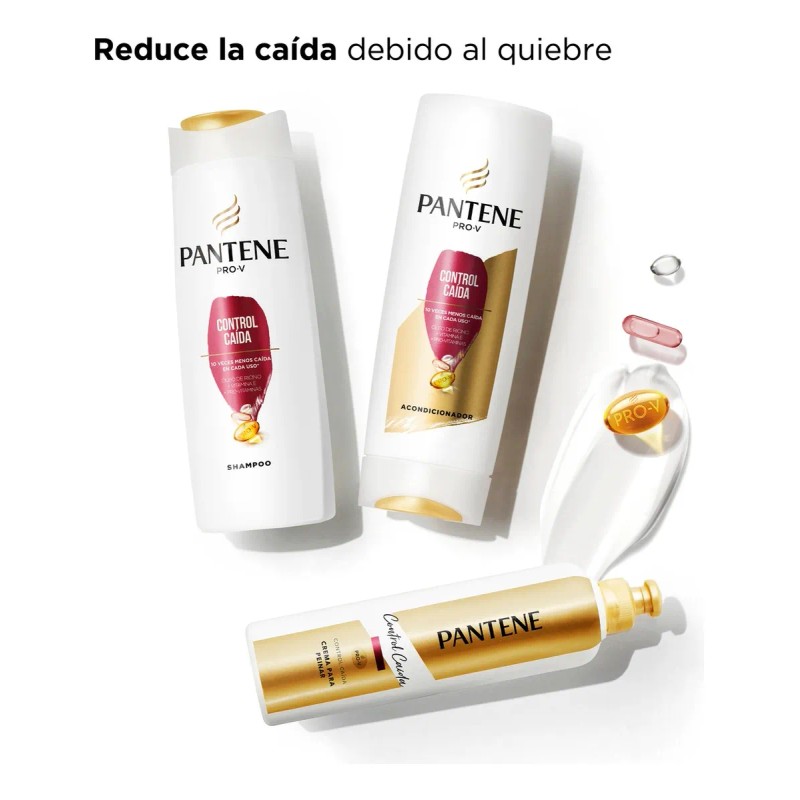 Crema para Peinar Pantene Control Caída Controla el Frizz 300ml