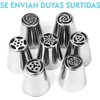 Lecute Set 9 Boquillas Duya Glaseado Acero Manga Pastelera Reutilizables