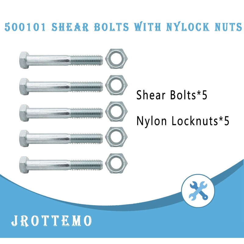 500101 Grade 5 Shear Bolts for Rotary Cutters (1/2" x