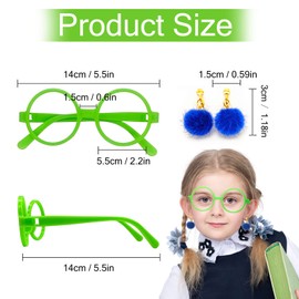 BOZILY Encanto Mirabel Isabella Costume Glasses Frame Earrings Green Plastic Decorative Wizard Glasses 1 pair Earrings for Girls Fancy Dress Costume Cosplay Party