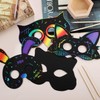Honoson 36 Pieces Scratch Paper Animal Masks Rainbow Masks with