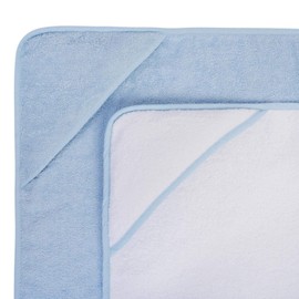 2 x Hooded Baby Towel Soft 100% Cotton Bath Wrap Pack of Two Towels, Blue & White