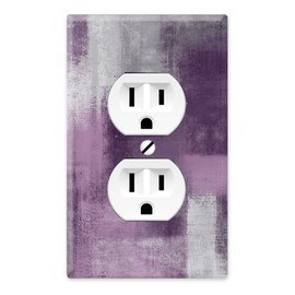 WIRESTER Duplex Outlet Cover Wall Plate/Switch Plate - Abstract Purple Grey Grunge Wall