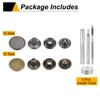 HARFINGTON 24Set Leather Snaps Fasteners Kit 17mm Brass Press-Stud Cap