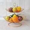 2 Tier Fruit Bowl Modern Nordic Design Geometric Detachable Gold