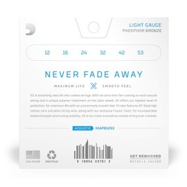 D'Addario XSAPB1253 Dadario Acoustic Guitar Strings XS Coated String Phosphor Brons Light .012-.053