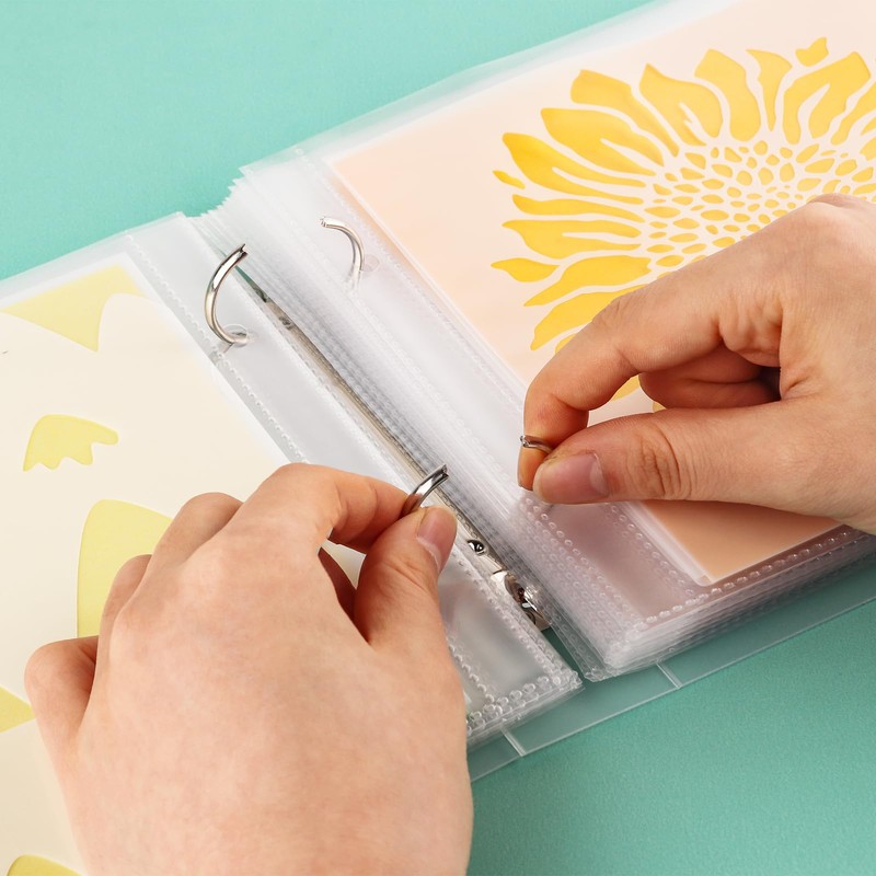 Briartw Cookie Stencil Storage Binder for Storage 6x6 inch Stencils,Die