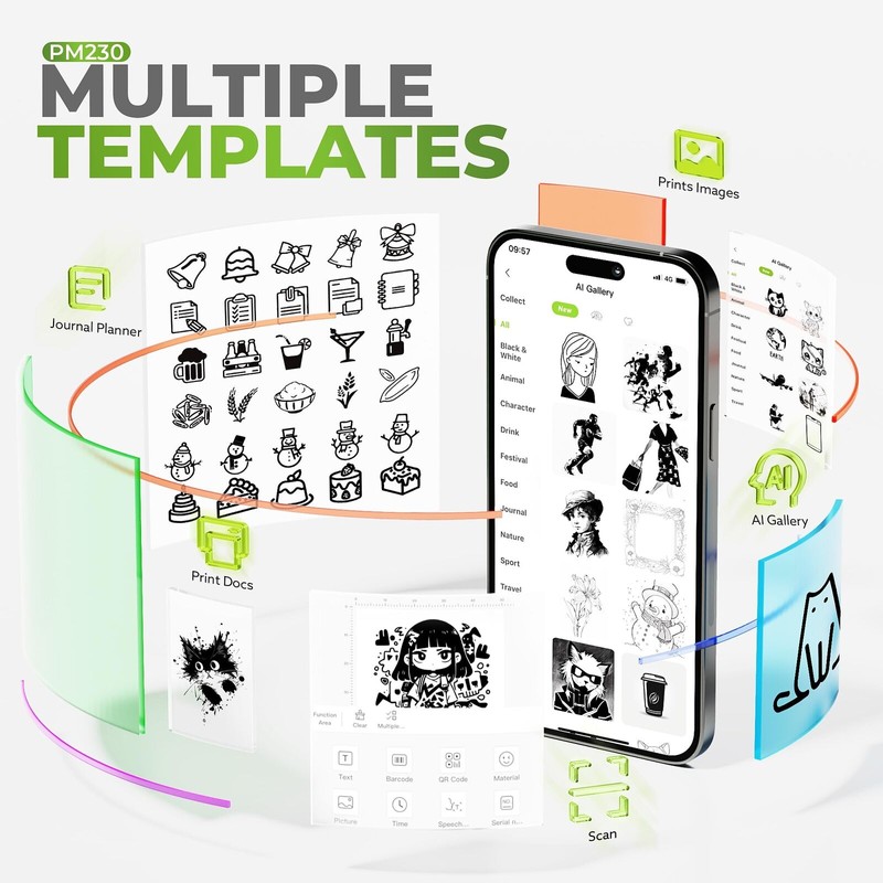 Nelko Mini Sticker Printer PM230 Bluetooth Thermal Printer for Labels