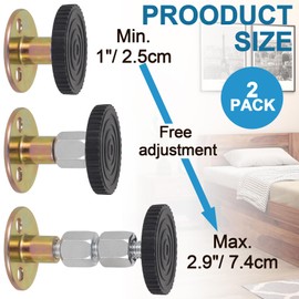 Alpinleux 2 Pack Headboard Stoppers for Wall, Adjustable Bed Stoppers for Headboard, Headboards Stopper, Bed Noise Stopper for Wall, Bedroom, Furniture (25-74MM)