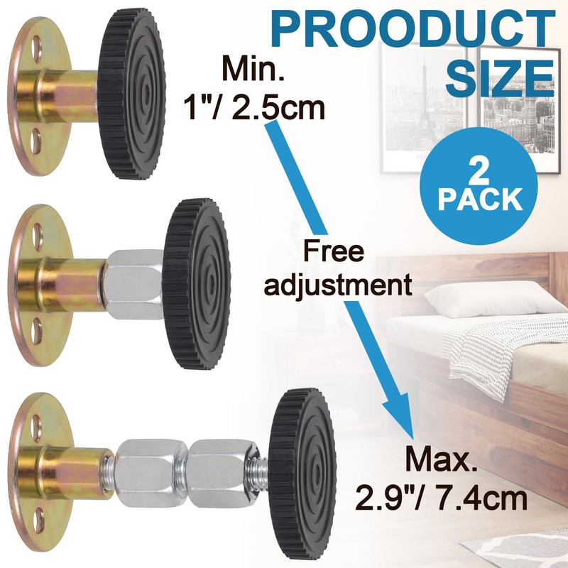 Alpinleux 2 Pack Headboard Stoppers for Wall, Adjustable Bed Stoppers