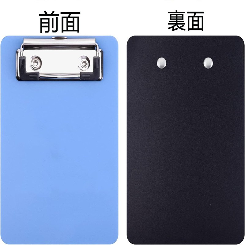 Clipboard Mini Size 2pcs Black + Blue Binder Clip Pocket